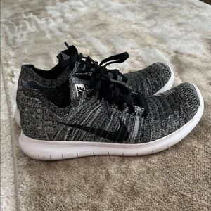 Nike Black and White FlyKnit Running Shoes